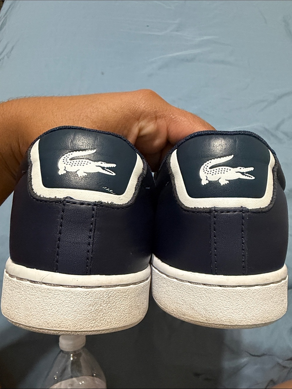 Lacoste Men's Navy Leather Sneakers with White Sole - Picture 4 of 12